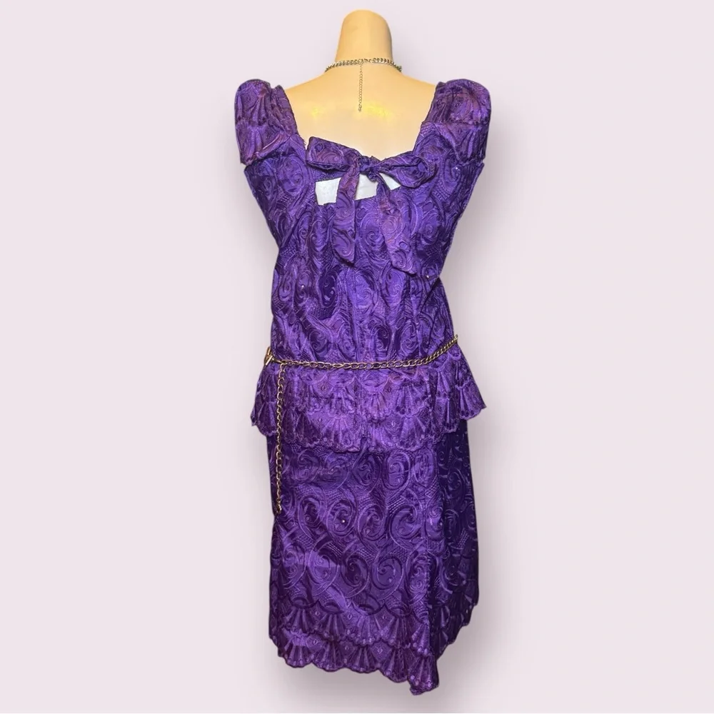 Vintage Purple Skirt Set with Top, Whimsygoth Witchcore Regency Vibes - Picture 3 of 14